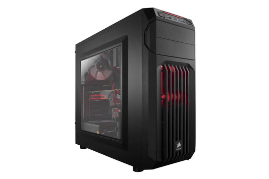 Custom PC with AMD 3400G Corsair Spec 01 red cabinet