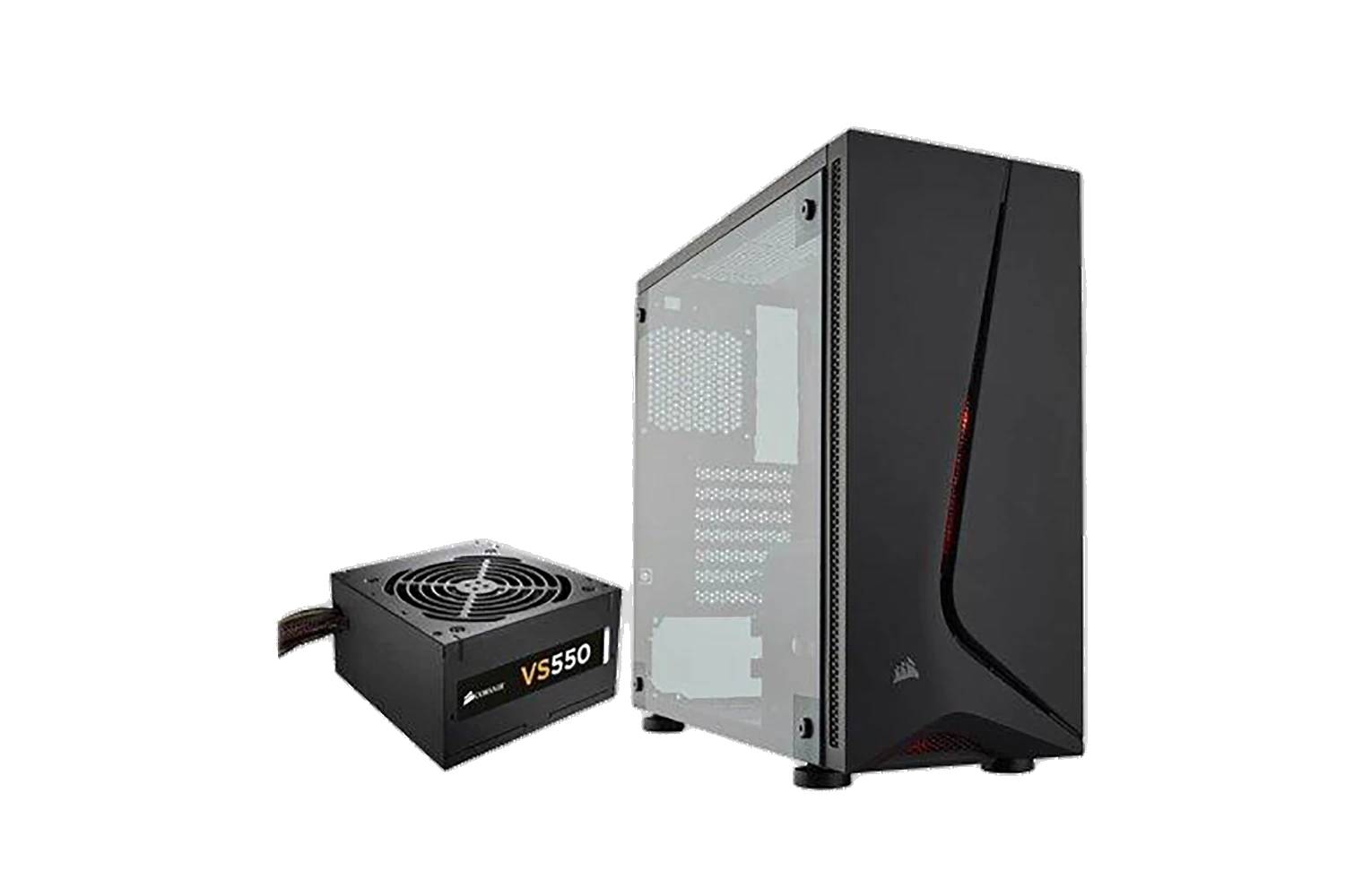 Corsair Spec 05 Mid Tower Red LED Cabinet with VS550 PSU (Black)