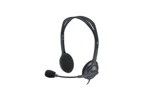 Logitech H111 Wired On-Ear Headset with Noise-Cancelling Mic (Black)