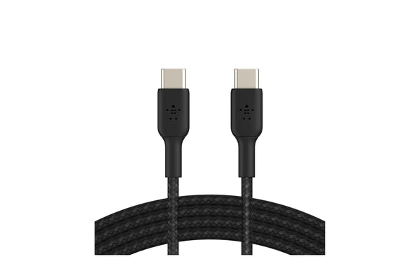 Belkin USB C to USB C Fast Charging Type C Cable Tough Unbreakable Braided Nylon Material, 60W PD, 3.3 feet (1 Meter) – Black, USB-IF Certified
