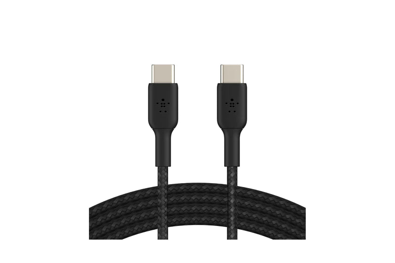 Belkin USB C to USB C Fast Charging Type C Cable Tough Unbreakable Braided Nylon Material, 60W PD, 3.3 feet (1 Meter) – Black, USB-IF Certified