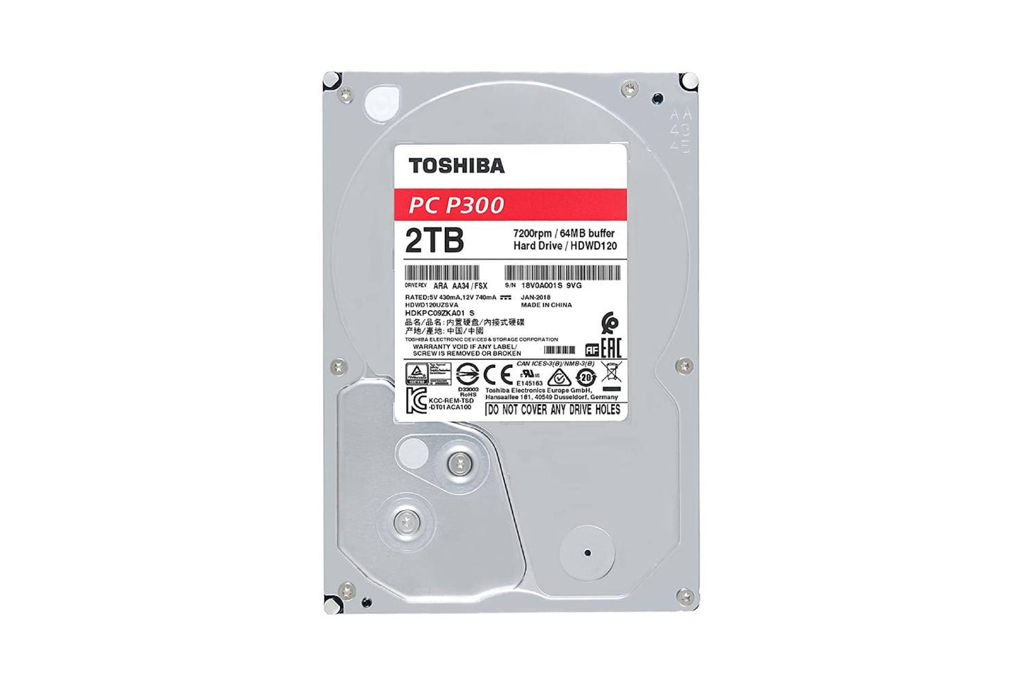 Toshiba P300 2TB 7200 RPM Desktop HDD