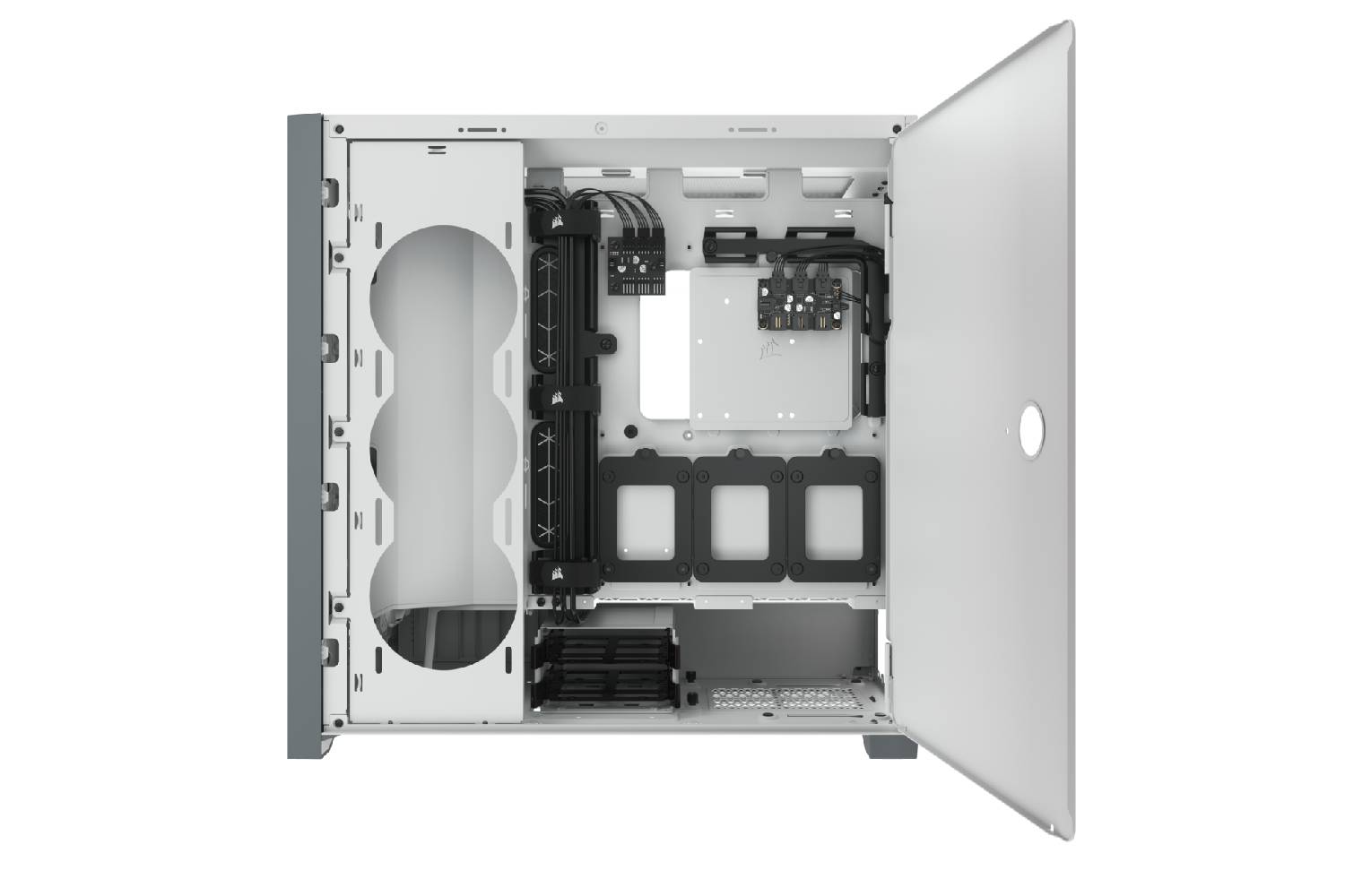 Corsair iCUE 5000X RGB Tempered Glass Mid-Tower ATX PC Smart Case — White