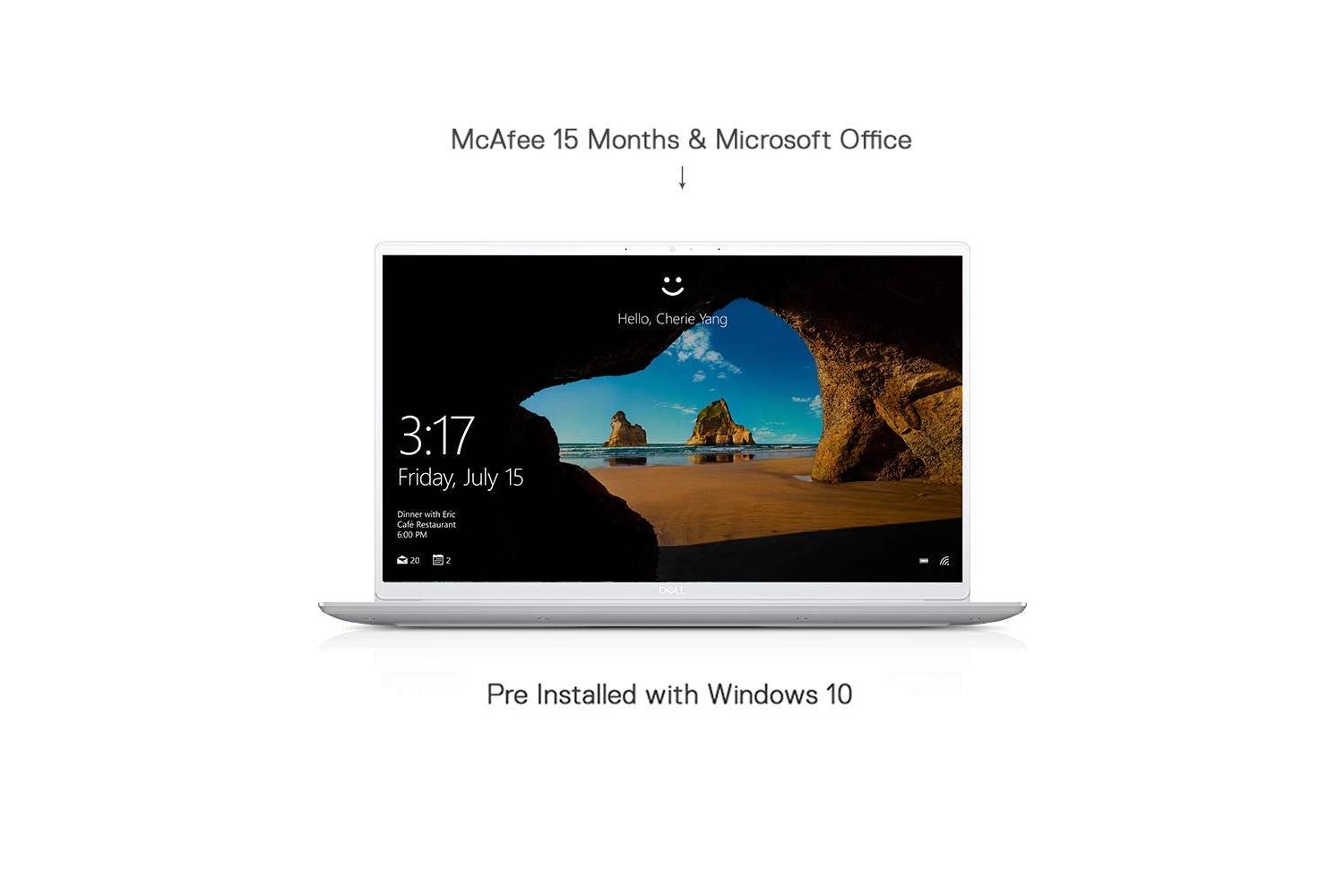 DELL Inspiron 7490 14-inch Laptop 300 nits(10th Gen Core i5-10210U/8GB/512GB SSD/Window 10 + Microsoft Office), Silver