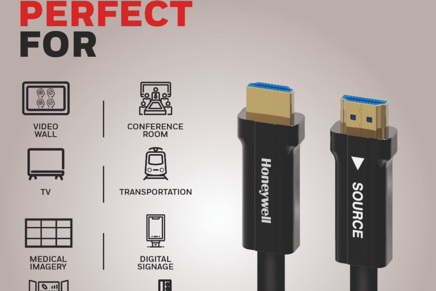 Honeywell HDMI 50 Mtr AOC 2.1 Compliant Cable-HDMI Cables-Honeywell-computerspace