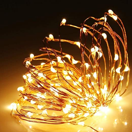 MANSAA String LED Light for Home Decoration; (Warm White, 3AA Battery) 5M