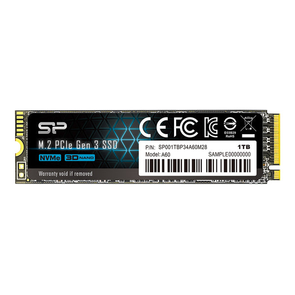 SP Silicon Power P34A60 1TB NVMe M.2 2280 SSD, 3D TLC NAND with SLC Cache, Up to 2200MB/s, Internal Solid State Drive for Desktop Laptop Computer