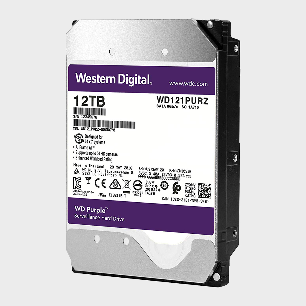 WD HDD 12TB AV Brand Purple Bare (WD121PURZ)