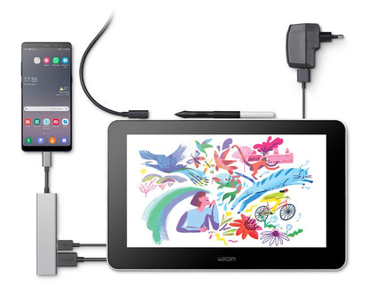 Wacom One Digital Drawing Tablet with Screen, 13.3 Inch Graphics Display for Art, Animation, Online Teaching, WFH (DTC133W0C)-Tablet Pen-Wacom-computerspace