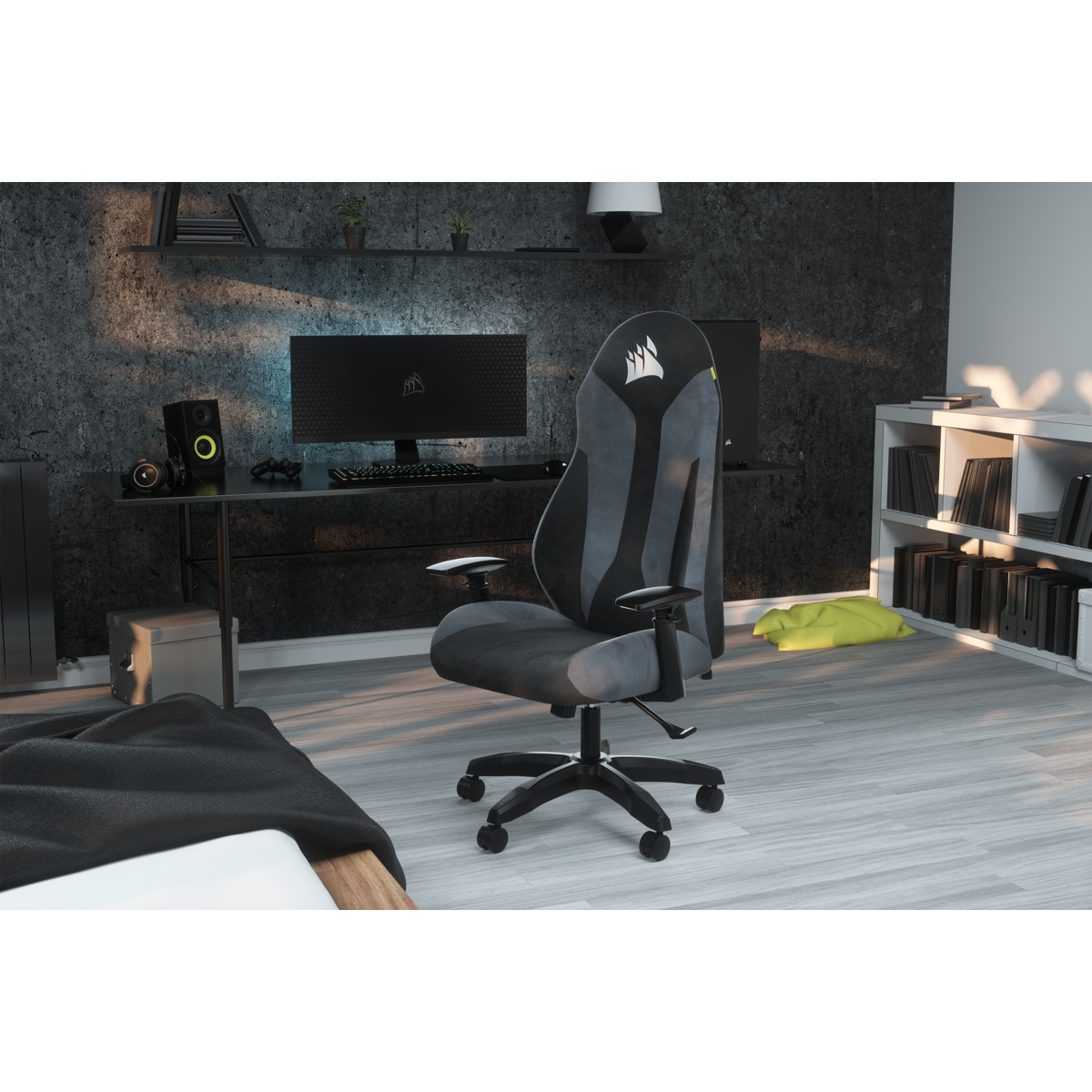 Corsair TC60 FABRIC Gaming Chair — Grey Relaxed Fit CF-9010035WW-Gaming Chair-Corsair-computerspace