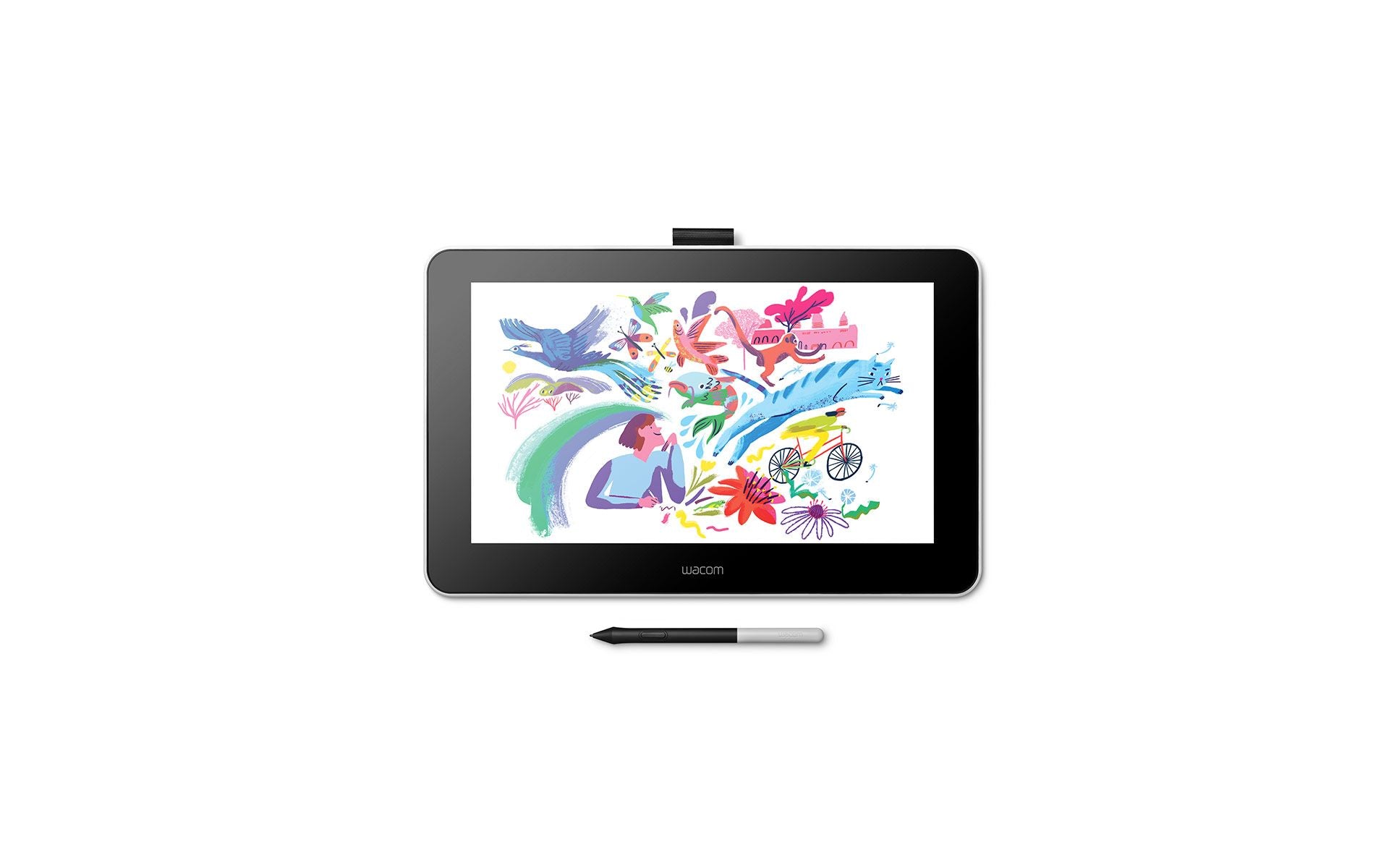 Wacom One Digital Drawing Tablet with Screen, 13.3 Inch Graphics Display for Art, Animation, Online Teaching, WFH (DTC133W0C)-Tablet Pen-Wacom-computerspace
