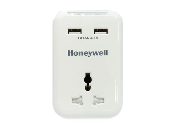 Honeywell Travel Surge Single Socket with 2 X USB Platinum