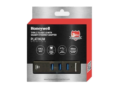 Honeywell Type C to USB 3.0 Adapter with Gigabit Ethernet (Black)