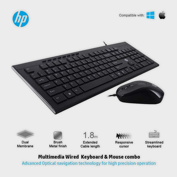HP Slim Multimedia USB Wired Keyboard and Mouse Combo (4SC13PA)