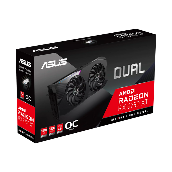 ASUS Dual Radeon RX 6750 XT OC Edition 12GB GDDR6 Graphics Card