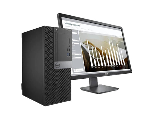 Dell Optiplex 7060 MT with DOS and 19.5" (inch) monitor complete desktop