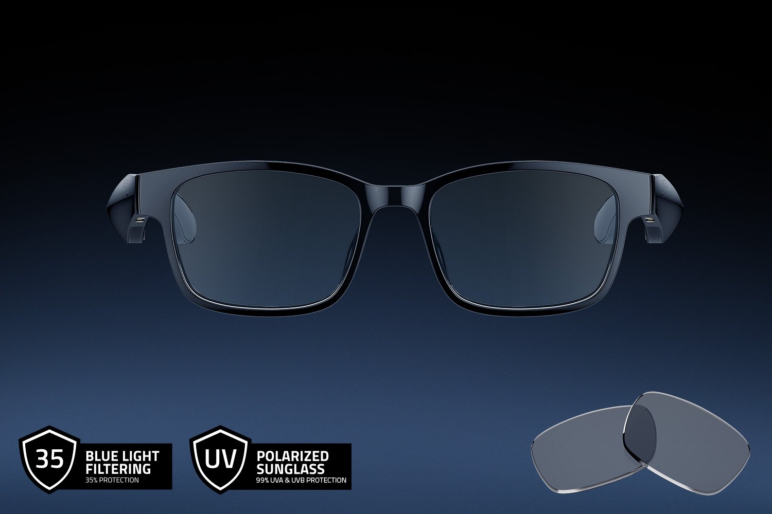 Razer Anzu Smart Glasses Rectangle Design Blue Light and Sunglass –  Computerspace