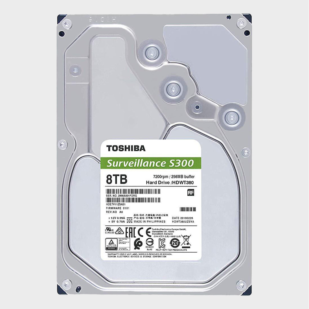 Toshiba 8TB S300 3.5" Surveillance Hard Drive (HDWT380UZSVA)