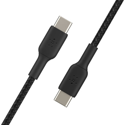 Belkin USB C to USB C Fast Charging Type C Cable Tough Unbreakable Braided Nylon Material, 60W PD, 3.3 feet (1 Meter) – Black, USB-IF Certified-Cables-computerspace
